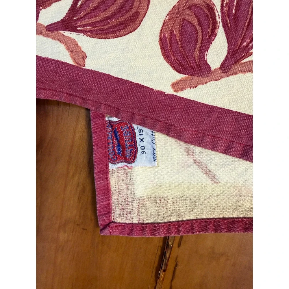 Vintage Couleur Nature Table Runner Cloth Cotton  Floral Rectangle 82 x 18.5 KK7